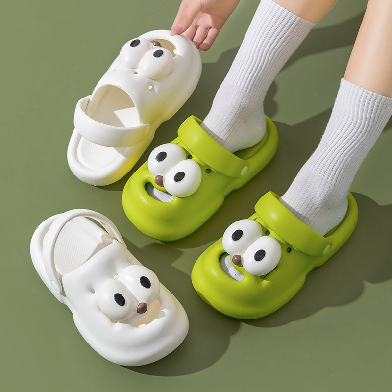 New Summer Fashionable New Big-eyed Dog Sandals and Slippers Anti-collision Indoor and Outdoor Two-way Baotou Sandals and Slippers