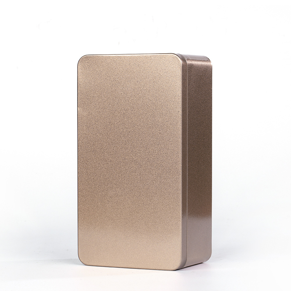 Picture of Iron Box Rectangular Cookie Biscuit Silver Tinplate Food Packaging Empty Box Iron Can Frosted Metal Gift Box