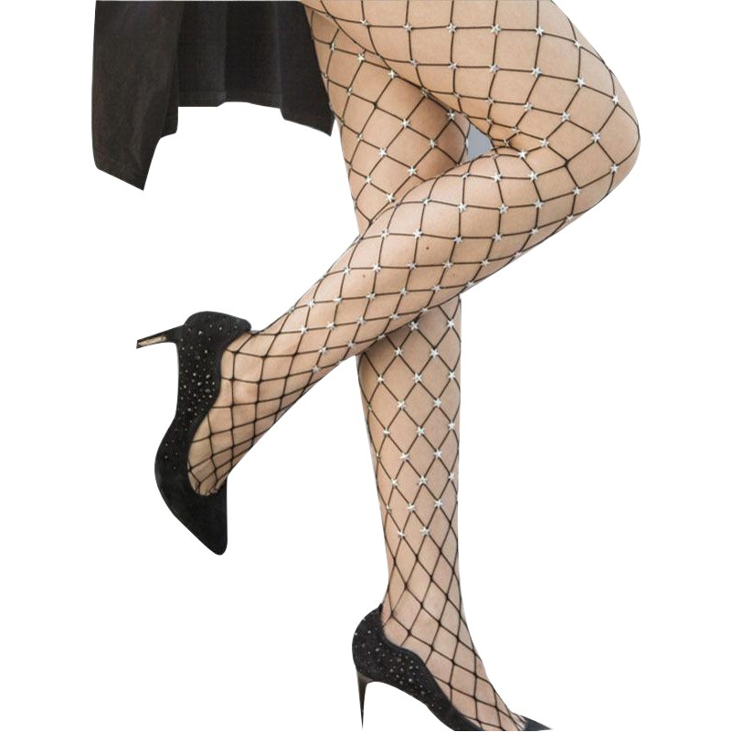 European and American Sexy Hot Drilling Mesh Stockings Fishnet Stockings Stars Large Mesh Small Mesh Pantyhose Stockings