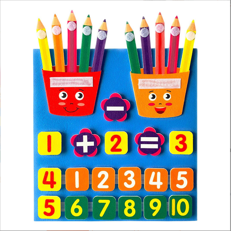 Felt learning board display board baby early education training teaching aids finger puzzle play digital busy board
