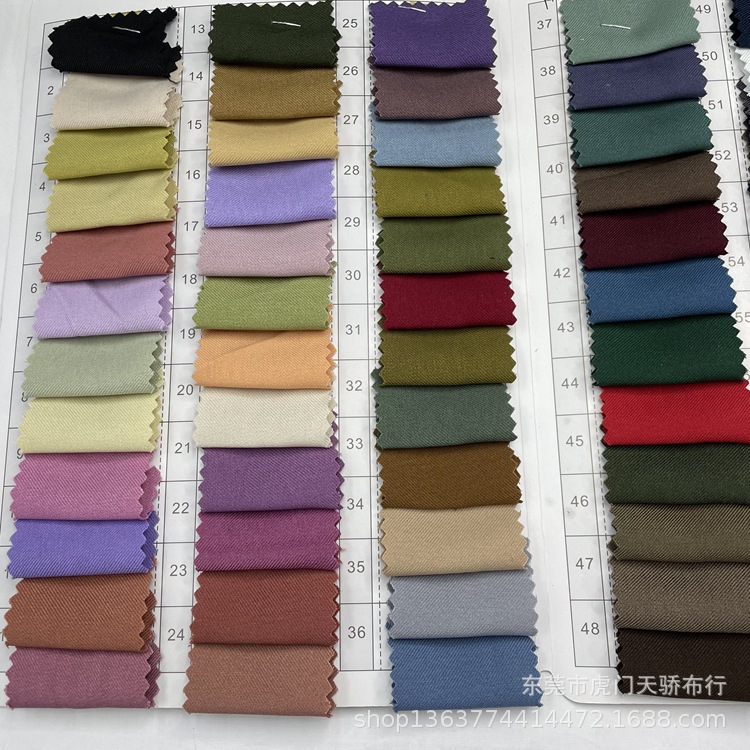Spot woven polyester twill woven fashion twill casual clothing uniform work clothes shoes and hats fabric