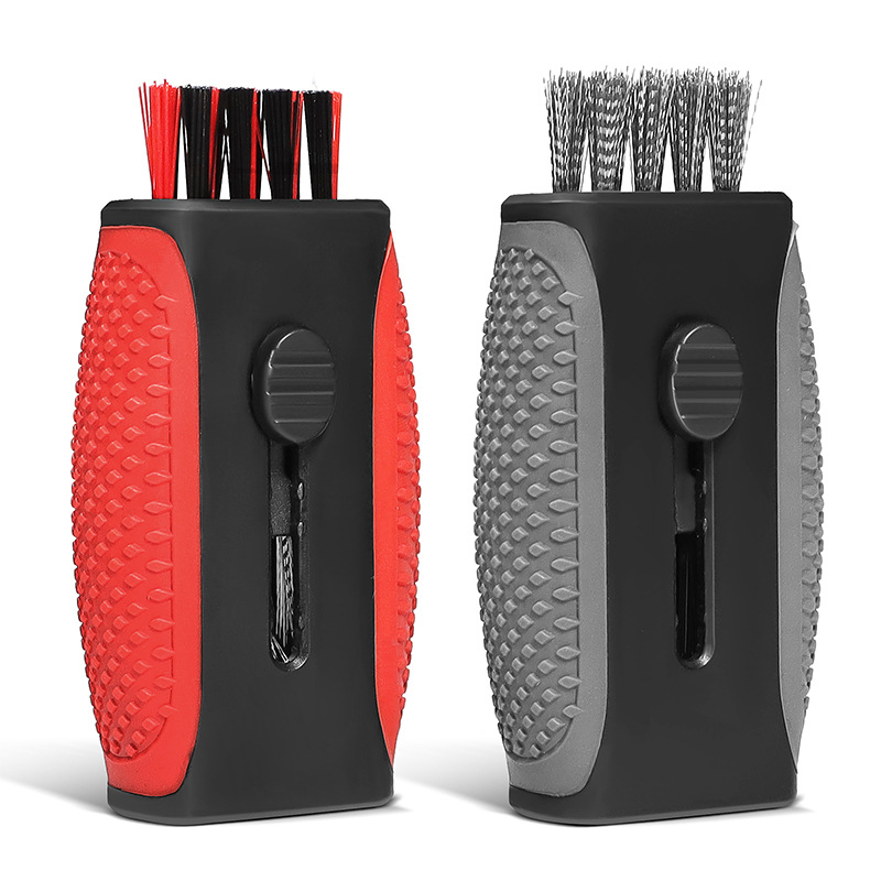 Golf Cleaning Brush, Club Brush, Ball Head Brush, Dual-Head Two-In-One Push-Pull Brush, Copper Bristle Brush, Golf Durable and High-Quality