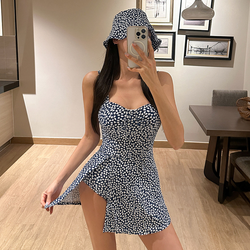 Floral Sling Belly Covering Slimming Split Skirt Triangle Swimsuit Women's Internet Celebrant Swimwear Entity High Quality Supply
