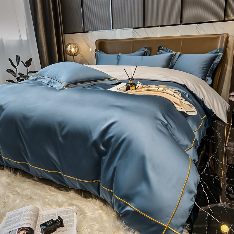 Picture of Light Luxury 160 Long-staple Cotton Cotton Four-piece Set Cotton Bed Sheet Quilt Cover Class A Maternal and Infant Grade Three-piece Bedding