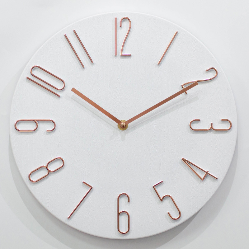 Picture of 30cm Clock Wall Clock Living Room Clock Wall Hanging Watch Quartz Clock Wall Hanging Creative Silent Wall Clock