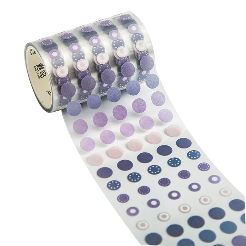 Jilu Yini Dot Washi Tape Bluebird Art Series Ins Simple Dot Journal Decoration Stickers 10 Styles
