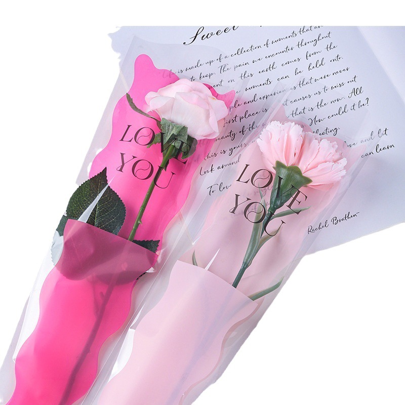 flower packaging single bag wholesale mermaid transparent diy bag flower bag opp flower bag single bouquet packaging bag