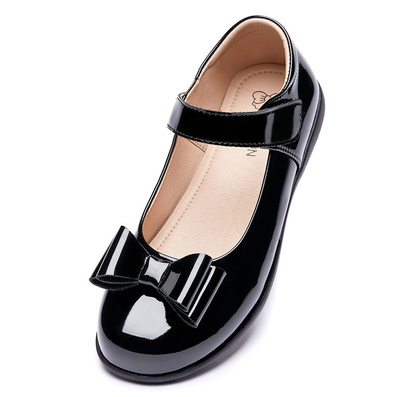 Picture of Girls Black Leather Shoes Performance Shoes Princess Shoes Small Leather Shoes Children's School Leather Soft Sole Shoes School Shoes