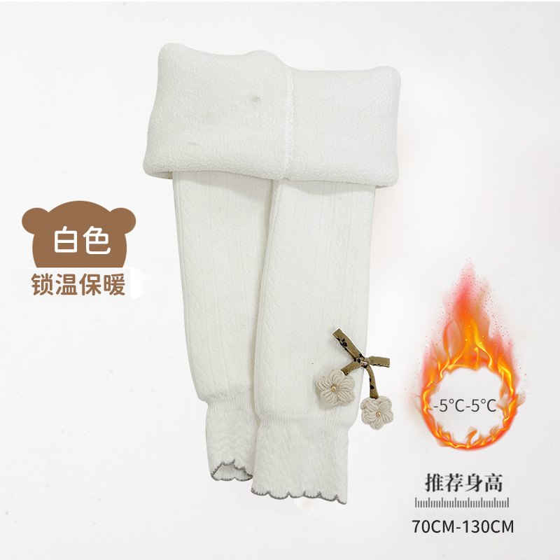 Picture of Fleece-lined girls' leggings autumn and winter high waist baby pants thickened cropped socks children's leggings outer wear warm