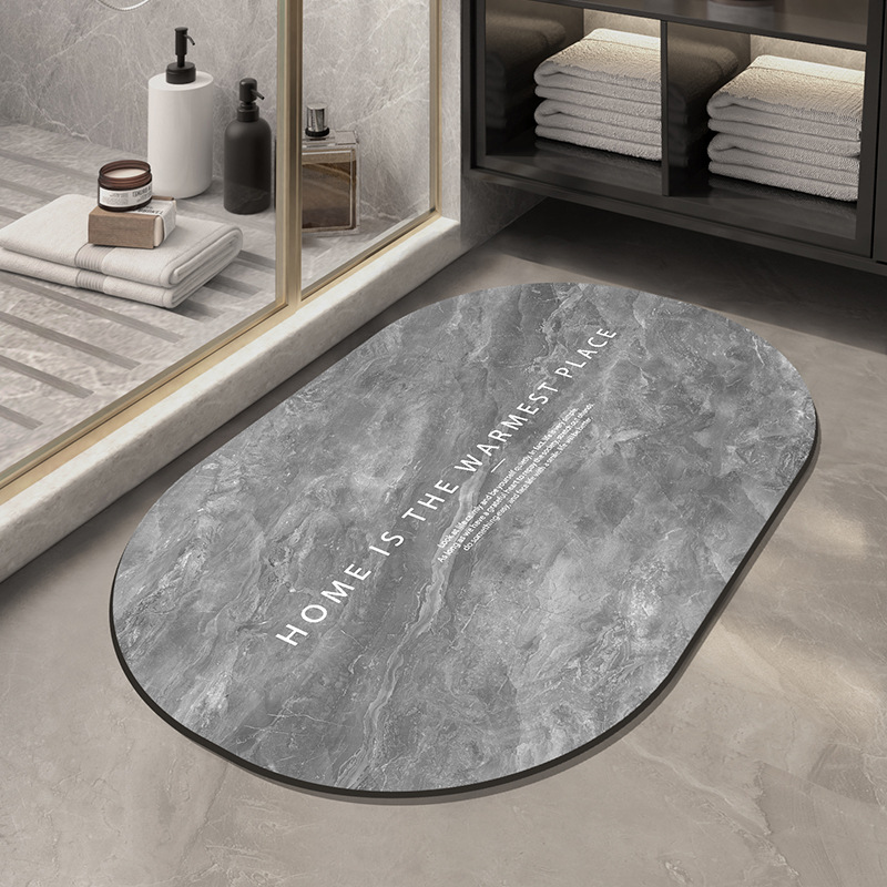 Picture of Diatom mud bathroom absorbent quick-drying marbling floor mat household bathroom wash basin non-slip floor mat