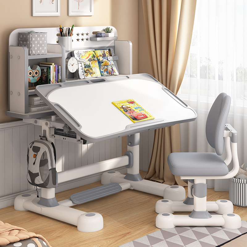 Children's Desk Liftable Learning Table for Primary and Secondary School Students Graffiti Desk Children's Writing Work Table and Chair suit Combination