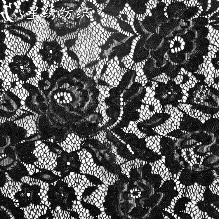 New Floral Pattern Hollow-Out Nylon Elastic Lace Cheongsam Dress, Premium Fabric That Can Be Combined with Elastic Lace