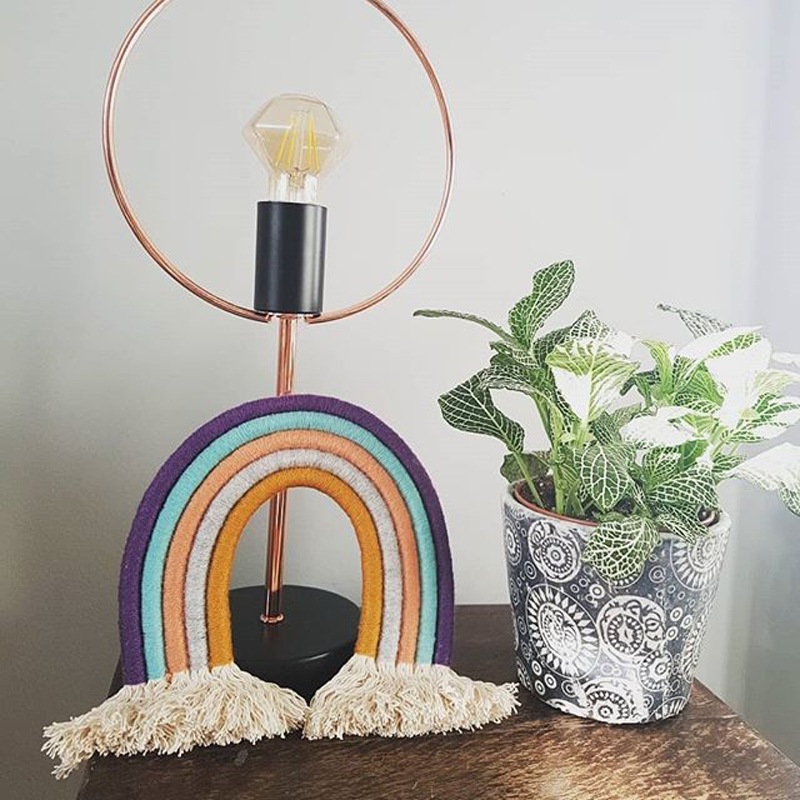 Picture of Rainbow Decoration Ins Unicorn Pendant Home Kidsren's Room Decoration Pendant Hand-Woven Rainbow Pendant Wall Decoration