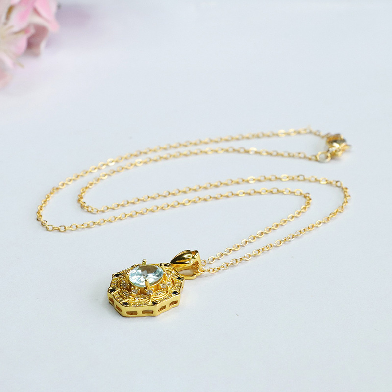 Picture of Yuyu Natural Topaz Pendant European and American Retro Caibao Necklace Factory Wholesale CB3080114