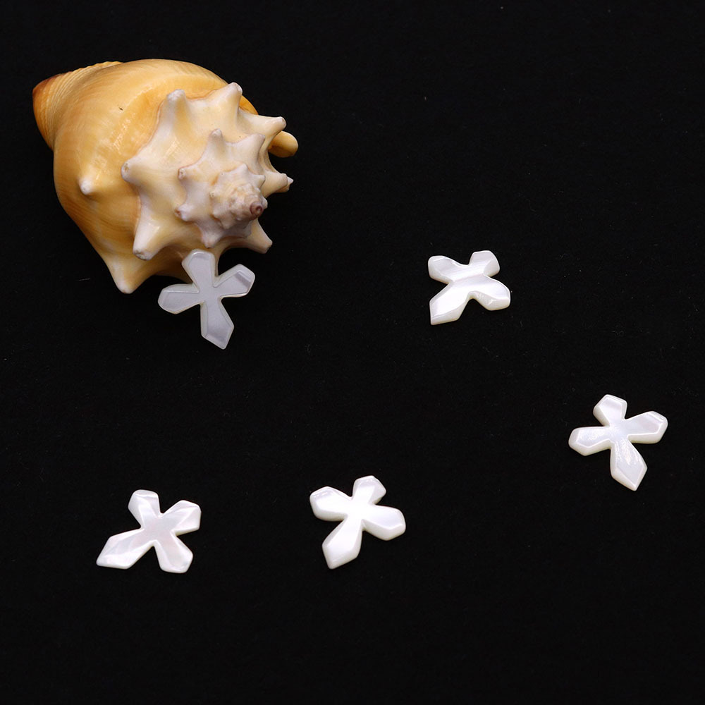 Picture of Amazon popular natural sea shell cross-shaped pendant white shell pendant DIY necklace jewelry accessories