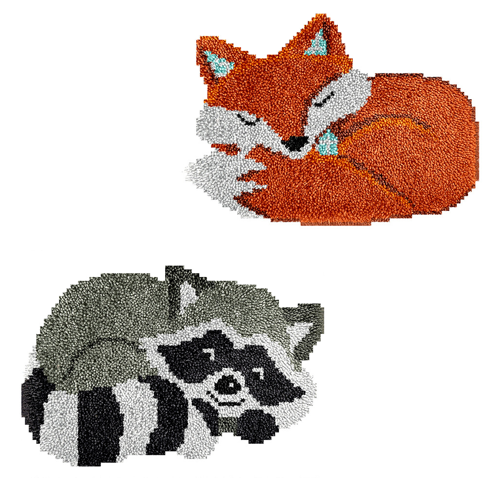 Picture of Pre-Sale Cross-Border Supply Handmade DIY Carpet Fox, Raccoon Segment Embroidery (Package) English Version