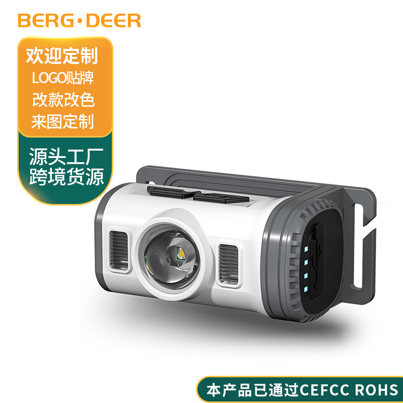Outdoor mini LED induction headlight cap clip light multi-function USB charging night running night fishing head-mounted lighting headlight