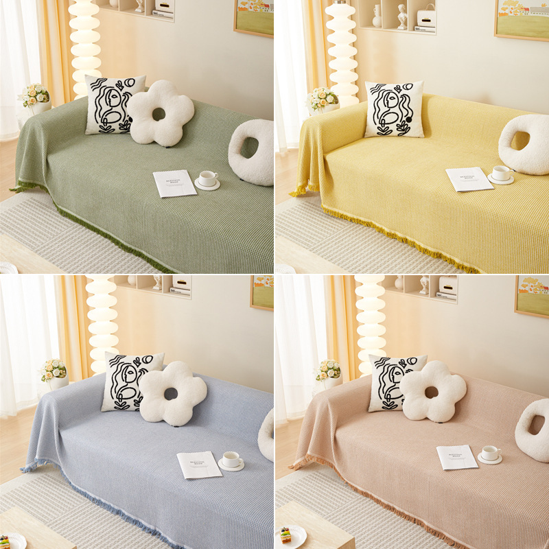 Cotton Linen Sofa Towel Solid Color Simple Modern Sofa Cover Cloth All-inclusive Four Seasons Universal Homestay Universal Sofa Cushion Cover