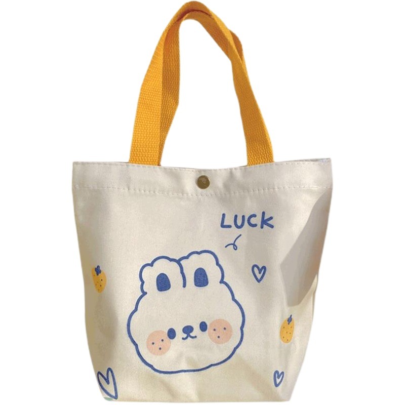 Canvas Bag in stock Cute Cartoon Wholesale Women's Blank Accompanying Gift Environmental Protection Student Advertising Gift Portable Shopping Bag