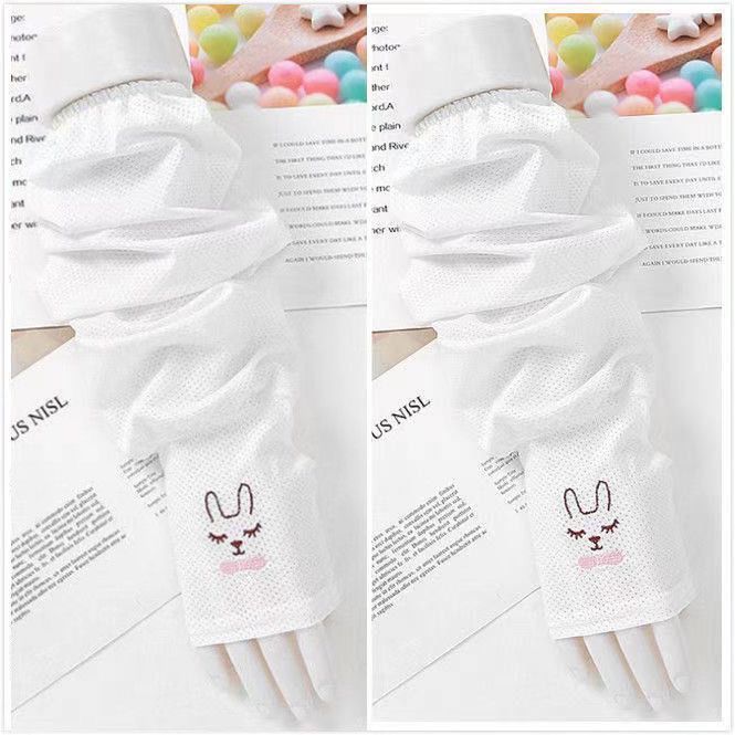Picture of Summer Soft Rabbit Ice Sleeve Sun Protection Versatile Fashion Cycling Gray Outdoor Sleeve