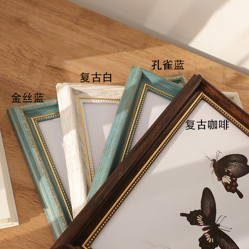 Picture of American photo frame table 6 inch 7 inch 8 inch 10 12 inch A4 retro photo frame wall hanging children's photo rack photo frame wholesale