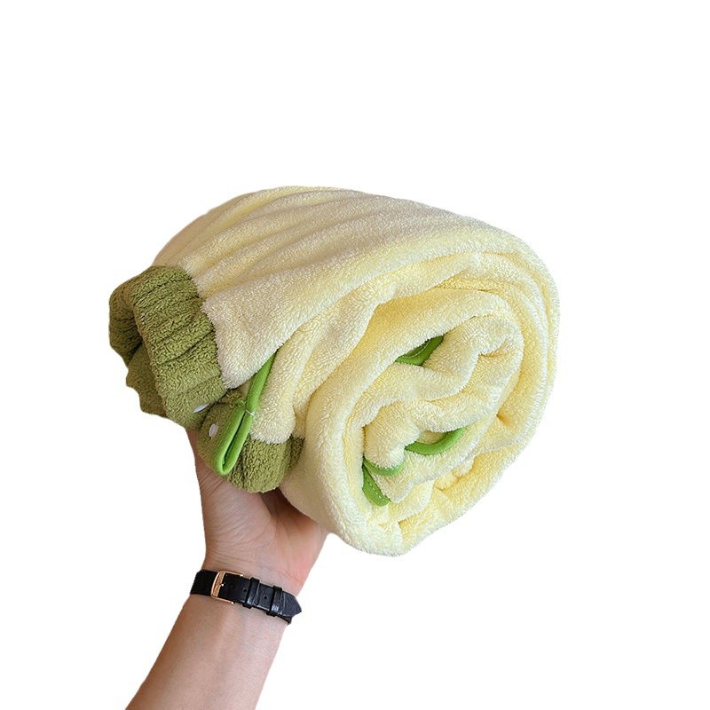 Picture of Wearing bath towel towel coral fleece than pure cotton absorbent quick-drying bath skirt cute students adult bath can be wrapped