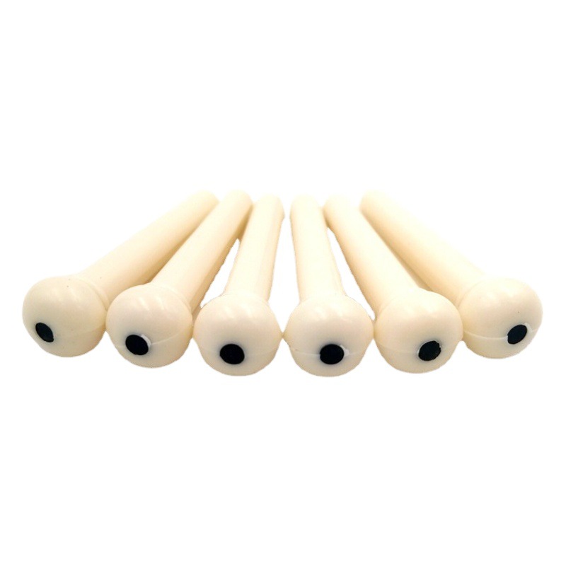 Plastic Guitar Fixed String Cone Folk Wood Guitar String Stud with White Black ABS Fixed String Stud String Post