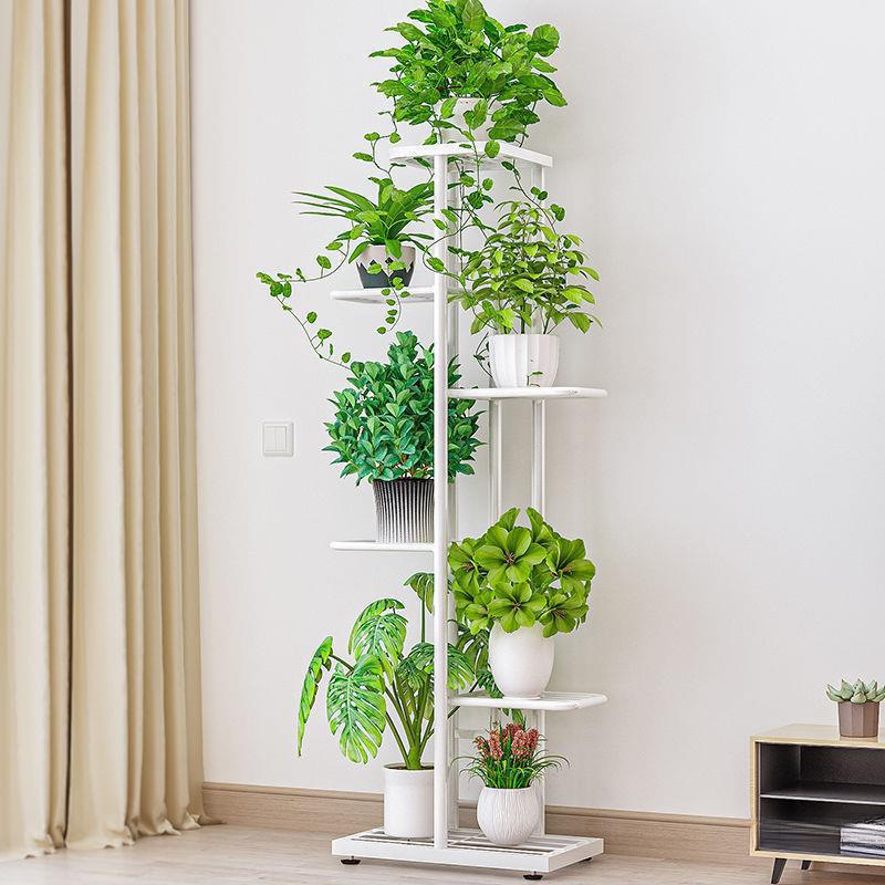 Flower Rack Indoor Household Living Room Flower Pot Rack Floor-standing Storage Rack Foldable Multi-layer Space-saving Green Rose Rack