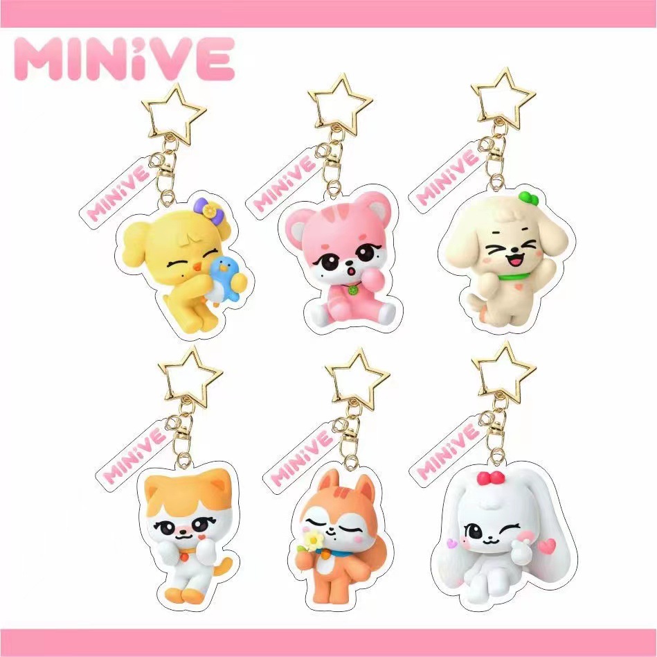 Korean Women's Group IVE Cartoon New Acrylic Keychain Bag Pendant Accessories Accessories Star Peripheral Customization