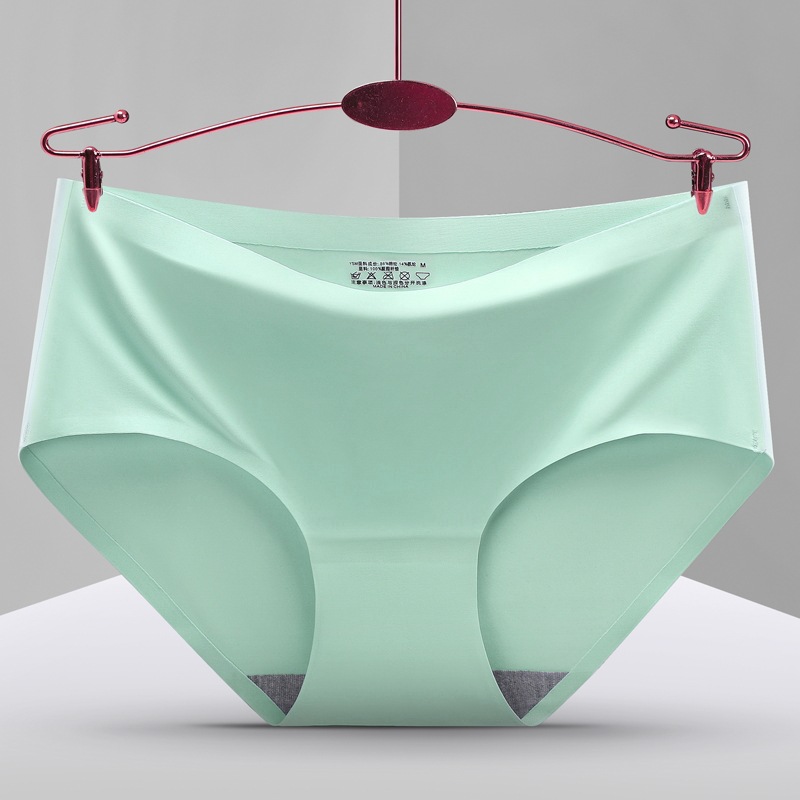 Picture of Explosions seamless one-piece ice silk underwear ladies breathable sexy mid-waist solid color girl briefs plus size manufacturers