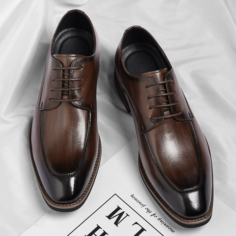 Men's shoes cross-border plus size leather shoes fashion men's business dress shoes trend British gentleman shoes wedding shoes a generation of hair
