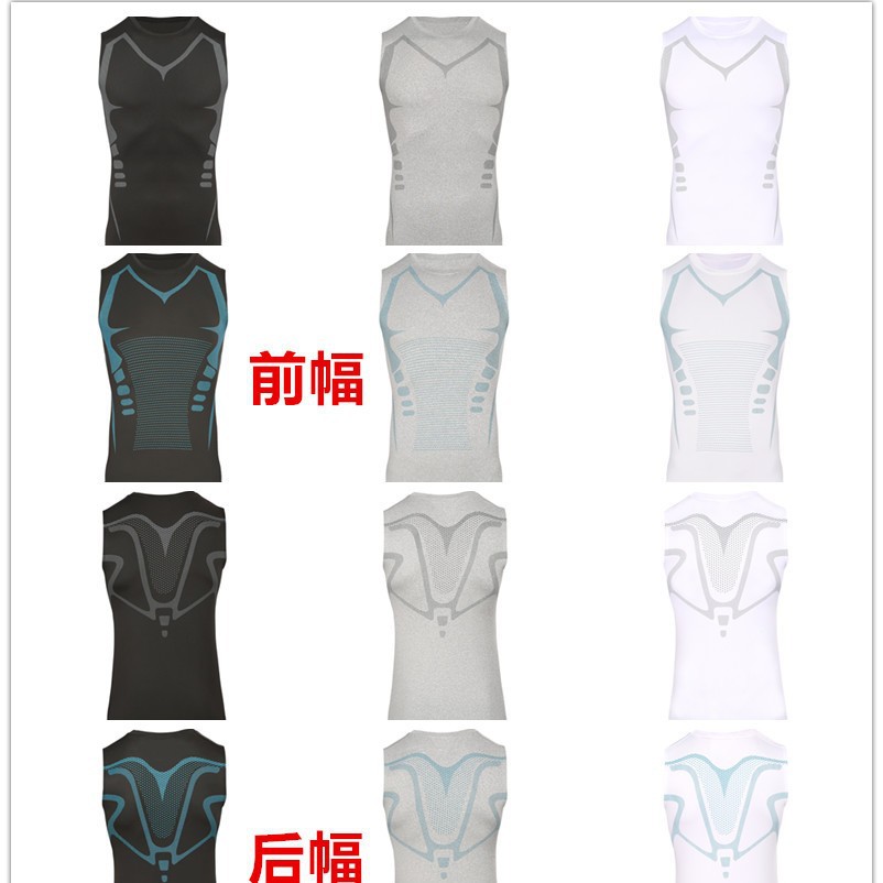 Cross-Border European and American Vests, Men's Sports Tights, American Training Vests, Quick-Drying Elastic Vests, Breathable and Seamless