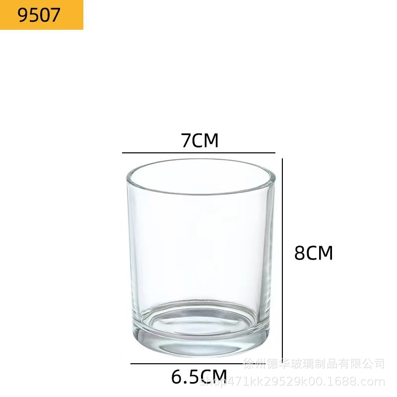 Picture of Transparent candle cup glass jar bedroom romantic Candlestick cup color frosted glass container aromatherapy empty cup with lid