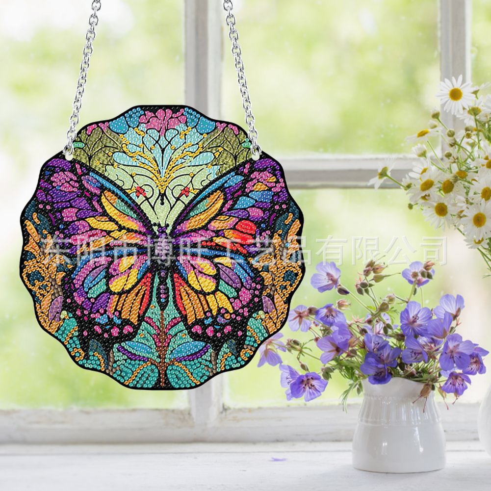 diy new acrylic Diamond painting butterfly pendant focus on children's rhinestone AliExpress Amazon Style