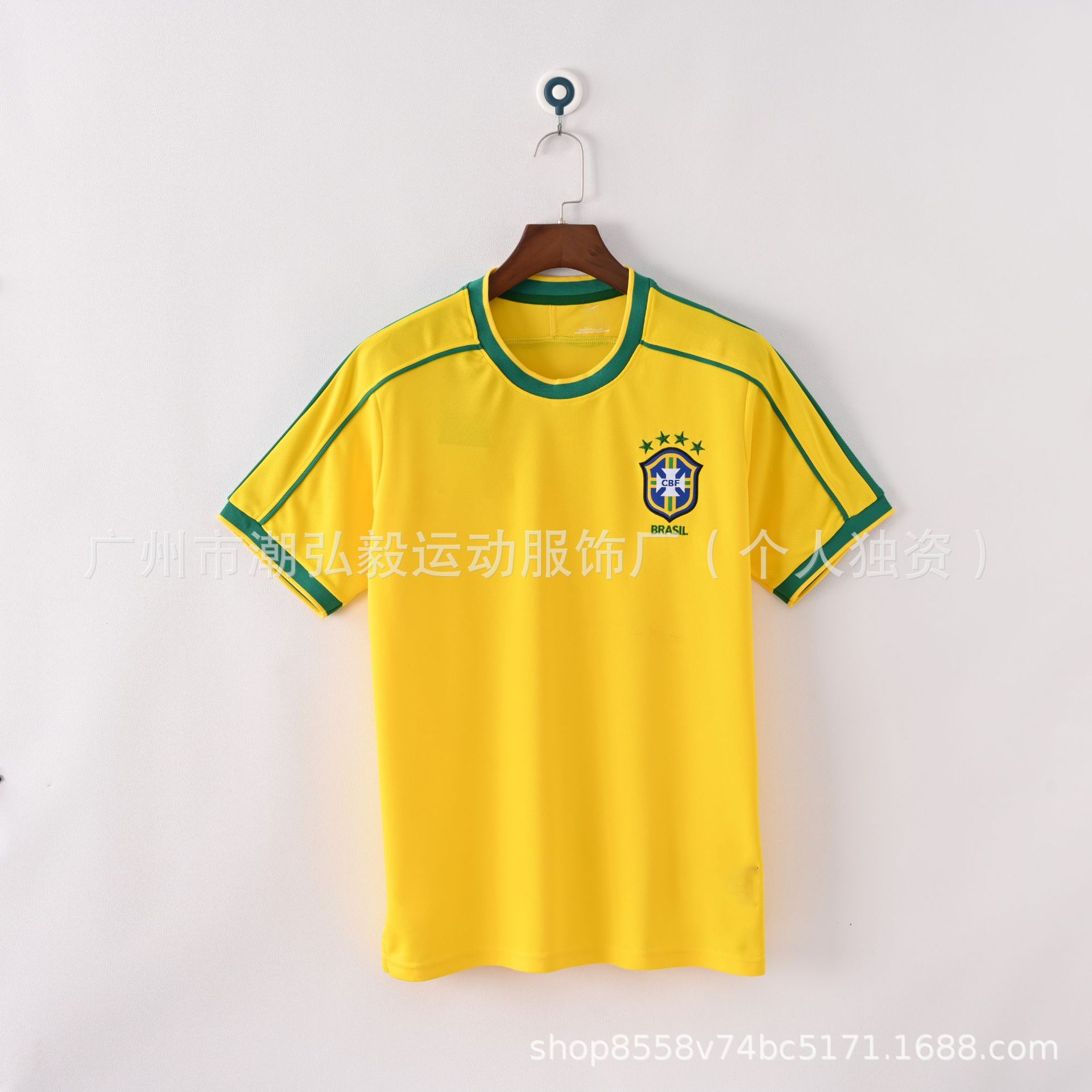 Picture of Wholesale Vintage 980204 World Cup Brazil Jersey No. 9 No. 10 Ronaldo Vintage Jersey Soccer Uniform