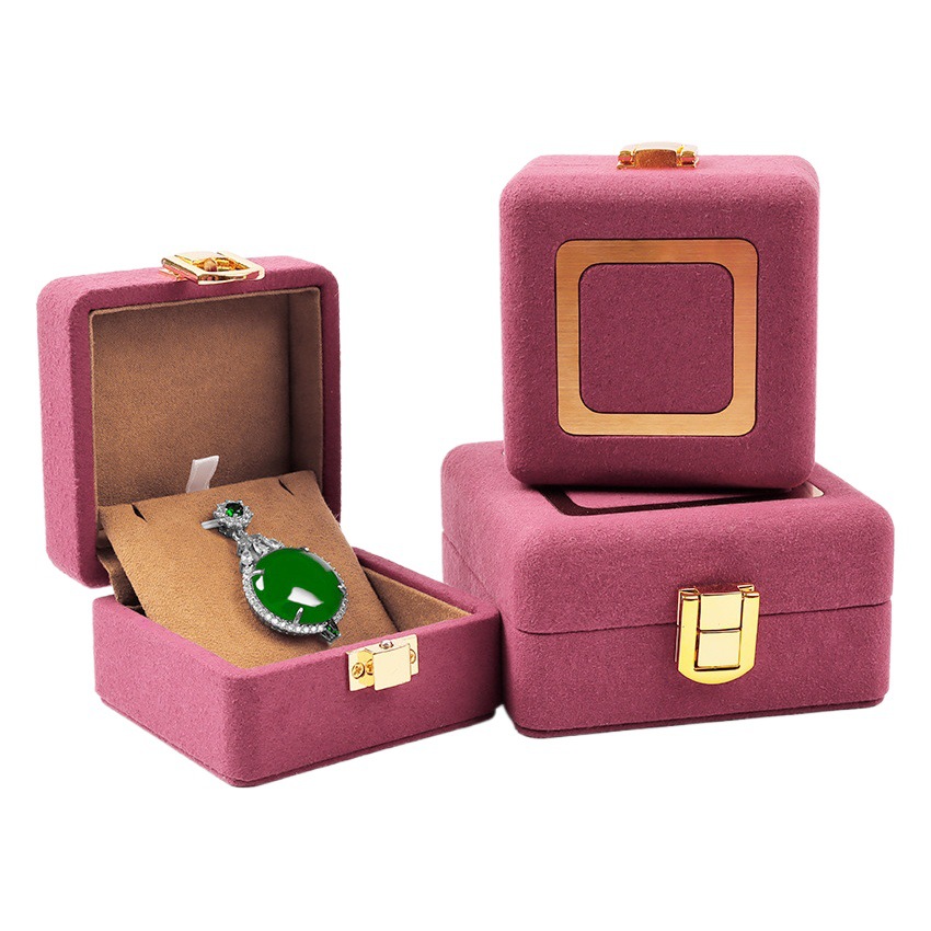 New microfiber buckle jewelry box ring box bracelet packaging gift box bracelet necklace pendant jewelry box wholesale