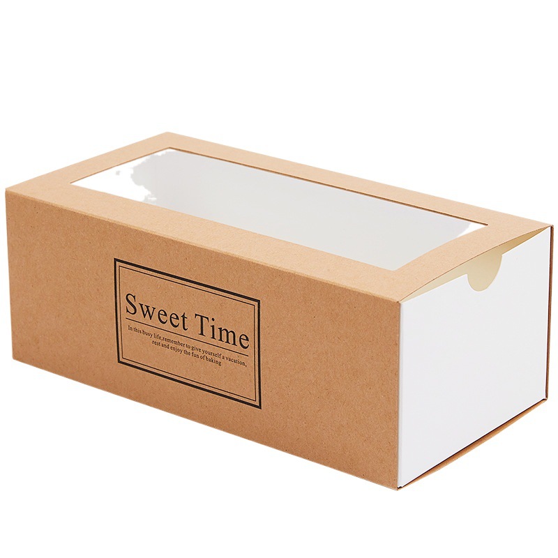 Internet celebrity towel roll packaging box long Swiss baking cake roll snowflake crisp bread ancient flavor mousse carton