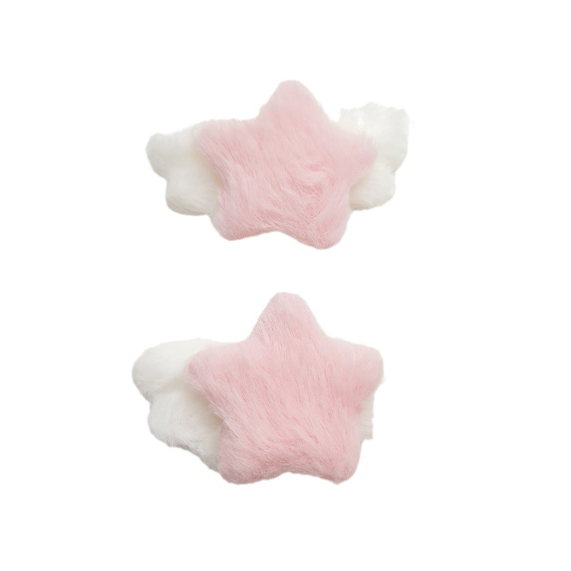 Picture of Autumn and winter style candy color plush star wings children's headwear accessories diy clothing bag scarf hat accessories