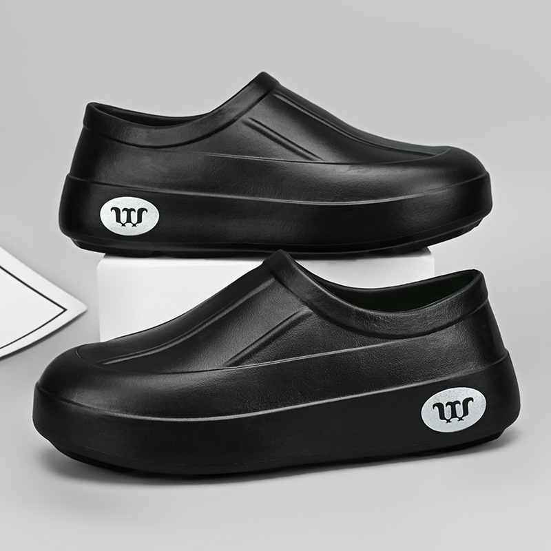 Non-slip Chef Shoes Men's Waterproof and Oil-proof Kitchen Shoes Eva Lightweight Slip-on Rain Shoes Work Labor Protection Shoes