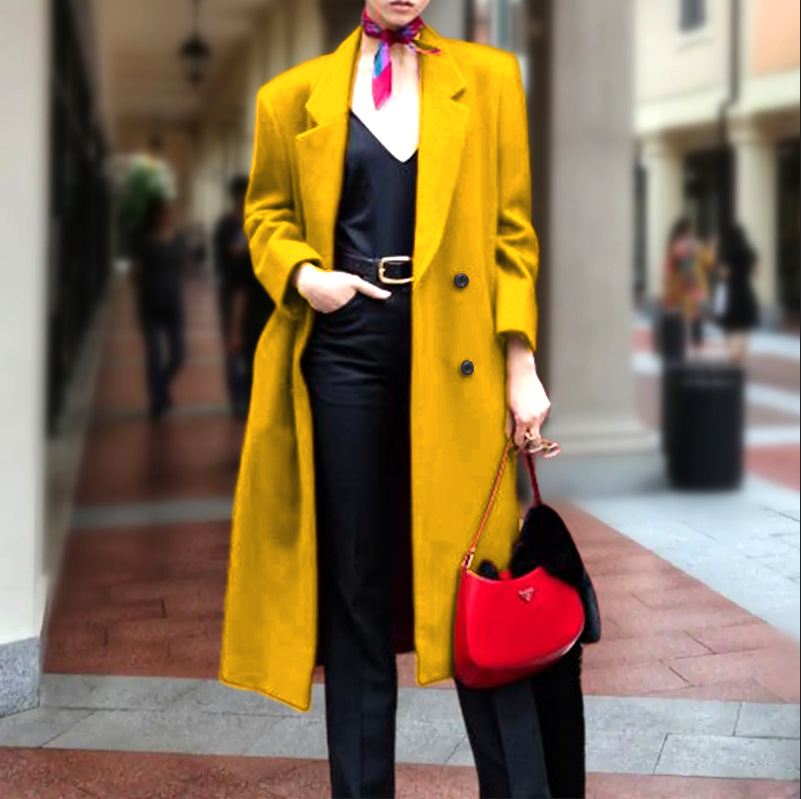 Picture of Export Womens Overcoat European and American Autumn and Winter Fashionable Coats Paris Street Shooting Elegant Woolen Windbreaker