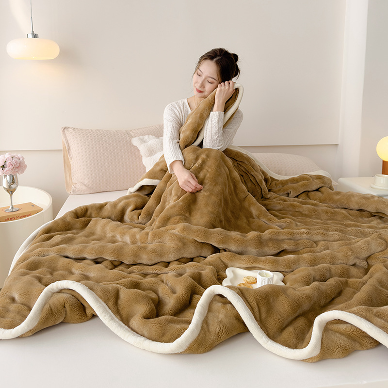 Picture of Class A blankets, rabbit plush sofa blankets, thickened milk velvet cover blankets, nap blankets, shawls, gifts