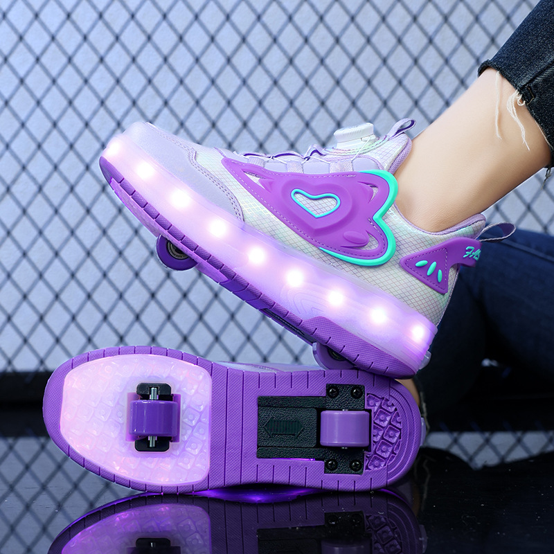 Foreign trade for girls fashion two-wheeled heyday shoes removable flash button roller skates adult skates wholesale