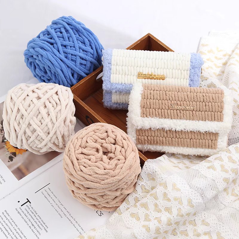 Wholesale single-strand ice strip thread wool ball stick needle thread crocheted shoe thread handmade hand-knitted scarf thread baby thick cotton wool