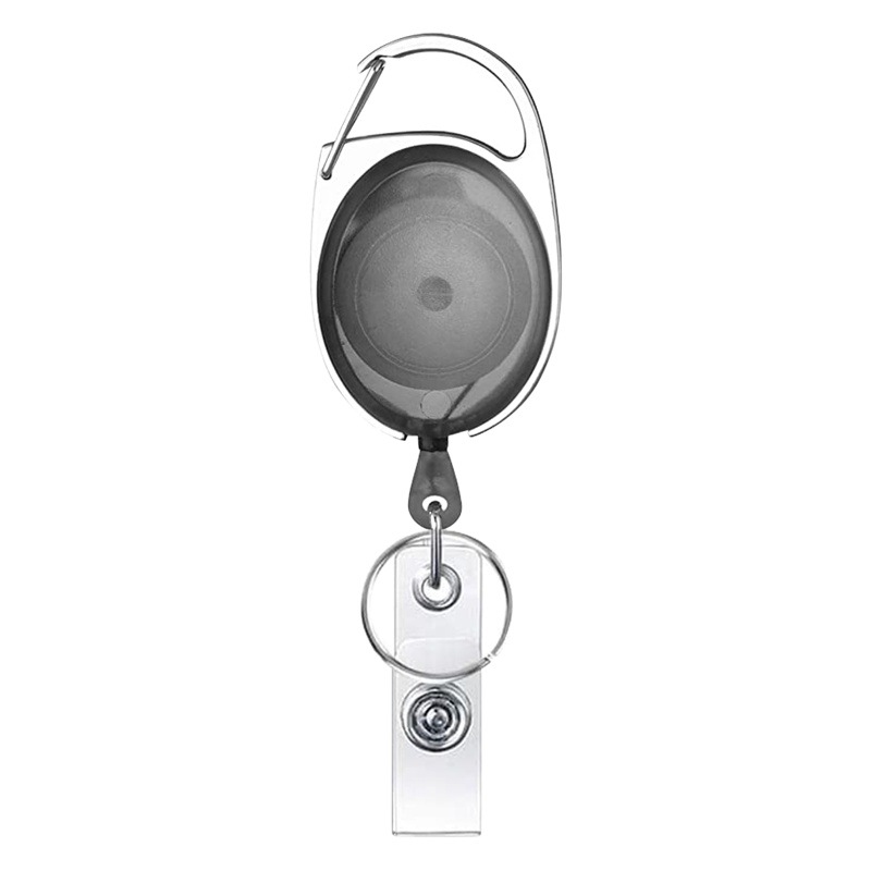 Transparent Color Oval Zinc Alloy Telescopic Badge Reel Keychain Doctor Nurse ID Buckle Easy to Pull