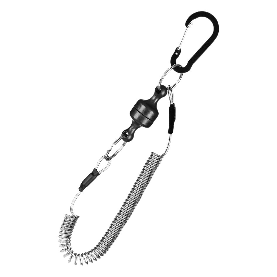 Strong magnetic steel wire lost rope fishing tools anti-off safety rope outdoor fishing quick release strong magnetic force portable buckle