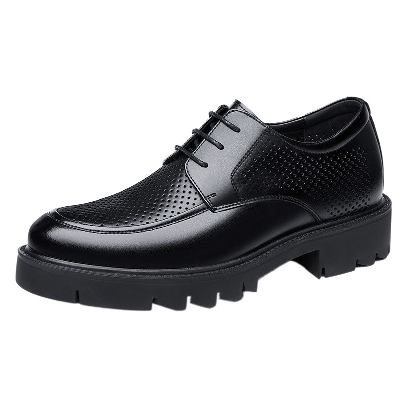 Shoes for Men 8cm Sandals Inner Heightening Leather Shoes 10cm Men's Cut Out Business Formal Wear Big Toe Men's Shoes Gentleman Breathable