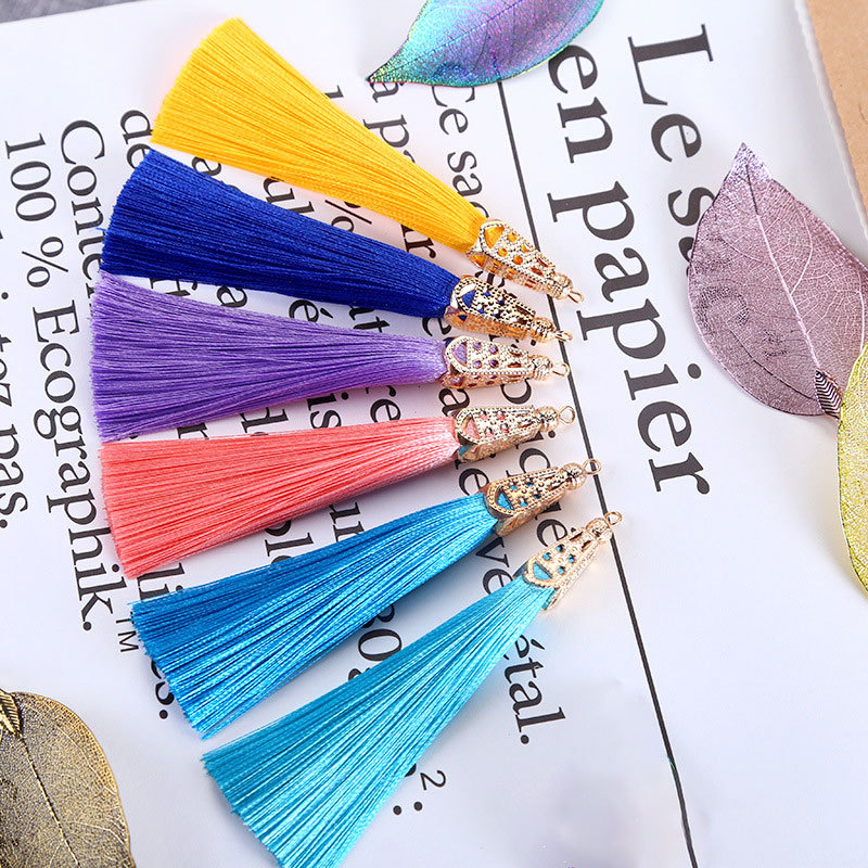 8CM Four Corner Tower Small Metal Tassel Hat Decorative DIY Clothing Golden Spike Color Hanging Spike Pendant