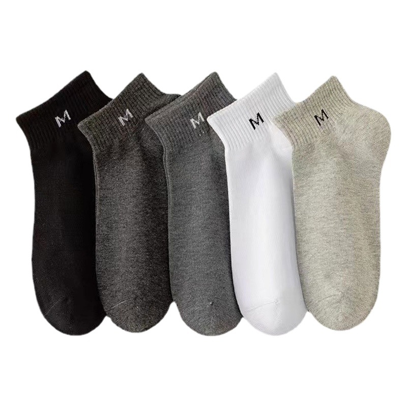 Socks men's socks summer deodorant sweat-absorbent men's socks spring and autumn men's socks black and white thin cotton socks wholesale