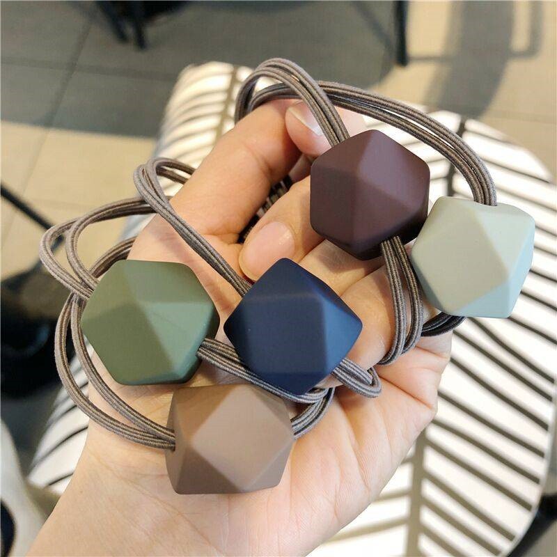 Korean Style Hair Ties Ins Hair Accessories for Women Morandi Color Diamond-Shaped Hair Bands Square Elastic Hair Bands Wholesale High Elasticity