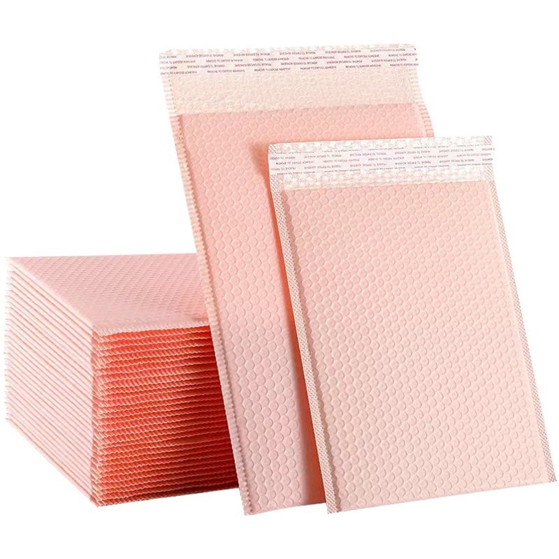 Pink Matte Co-extrusion Film Bubble Bag Packing Bag Express Bag Color Bubble Bag Express Bag